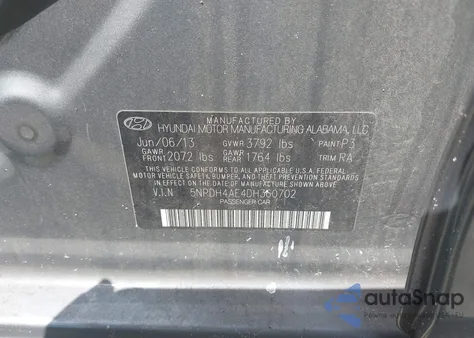 2013 Hyundai Elantra Gls from USA, damaged, VIN 5NPDH4AE4DH360702